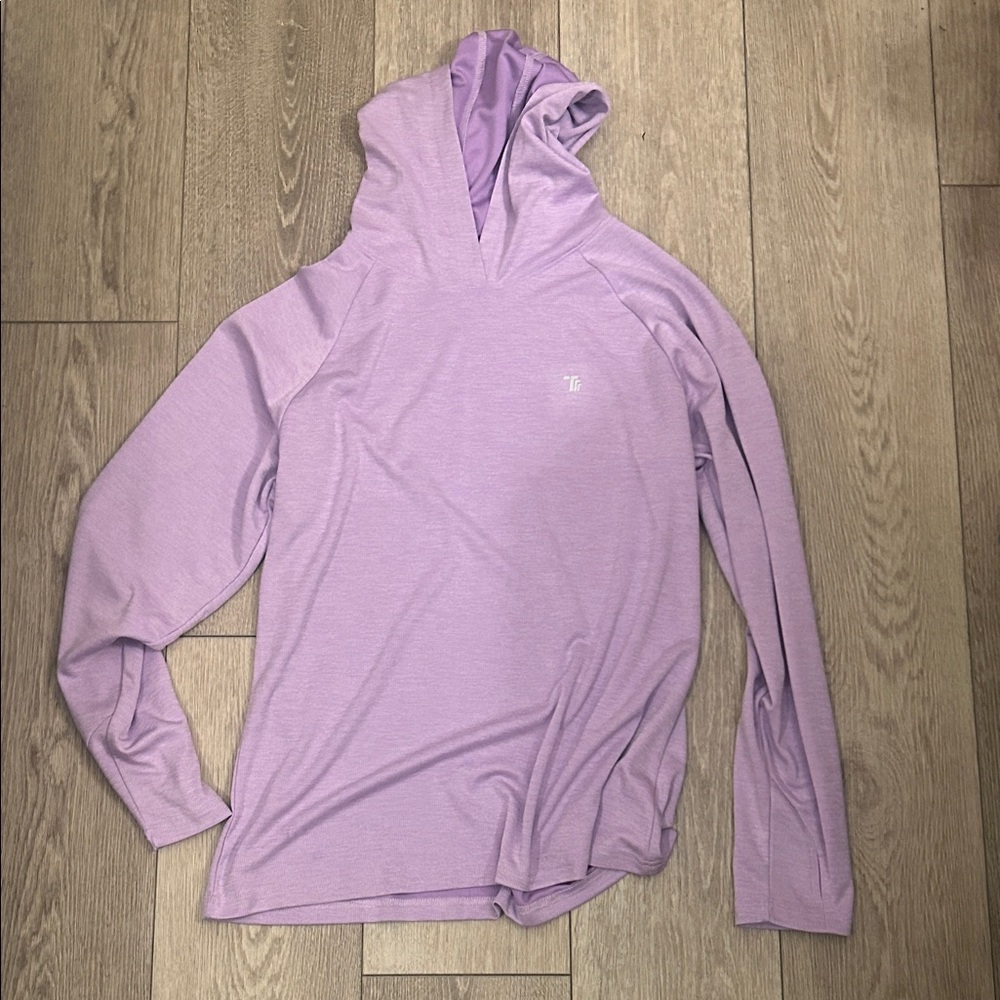 Purple Hooded Long Sleeve Top